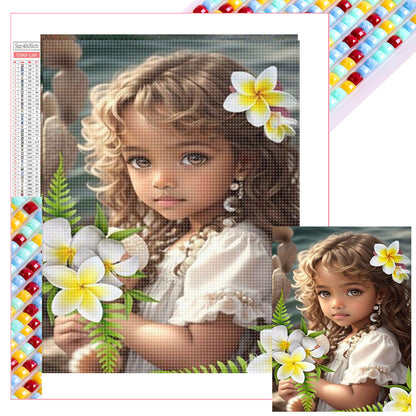 Diamond Painting - Full Square - girl with flowers (30*40CM)