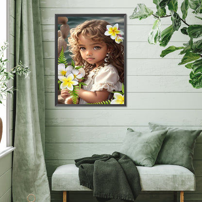 Diamond Painting - Full Square - girl with flowers (30*40CM)