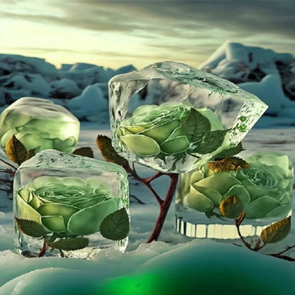Diamond Painting - Full Round - frozen green rose (30*40CM)