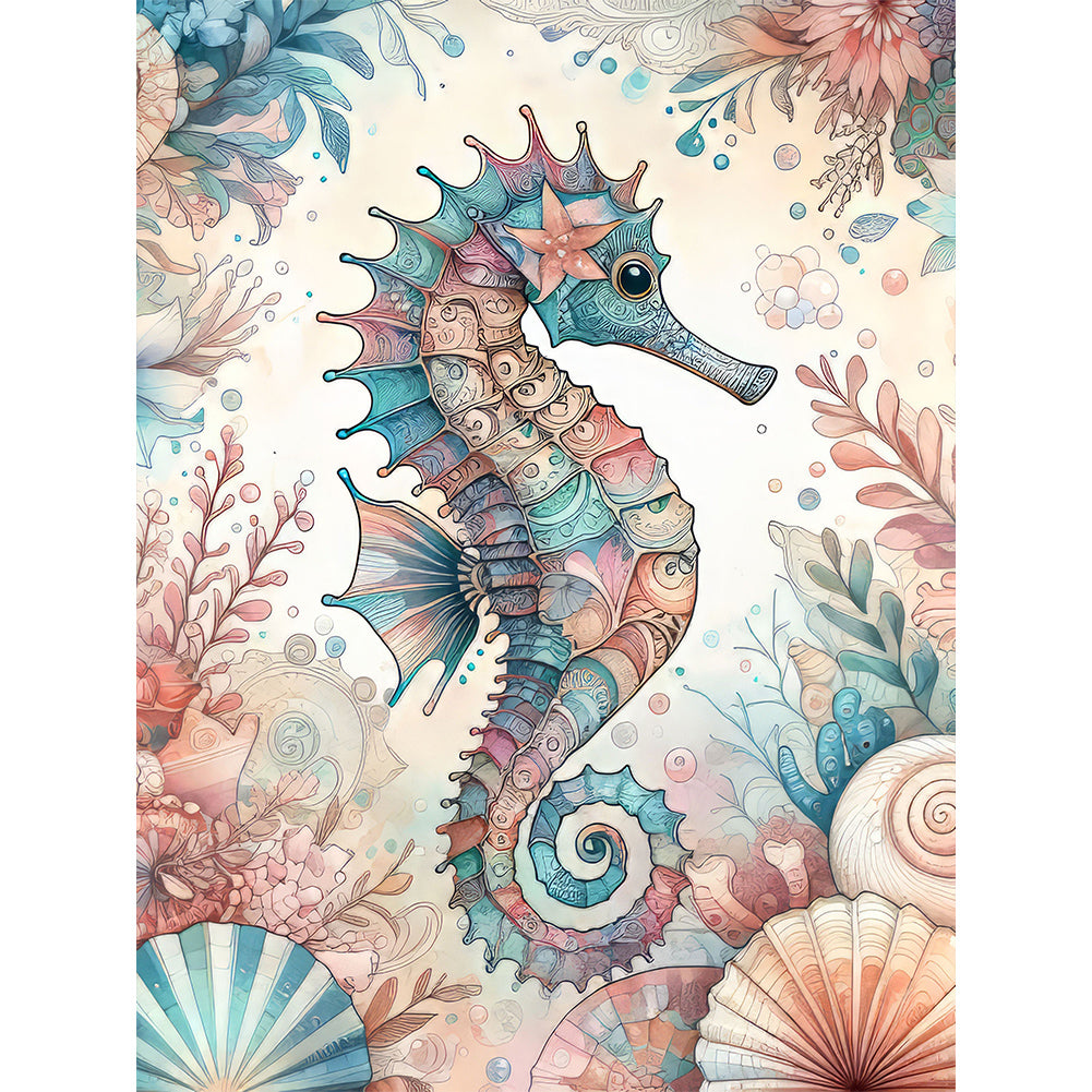 Diamond Painting - Full Round - flowers seahorse (30*40CM)