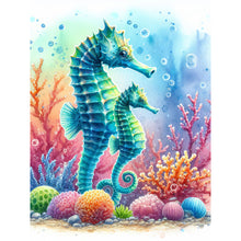 Load image into Gallery viewer, Diamond Painting - Full Round - flowers seahorse (30*40CM)
