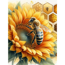 Load image into Gallery viewer, Diamond Painting - Full Round - flower bee (30*40CM)
