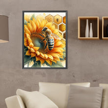 Load image into Gallery viewer, Diamond Painting - Full Round - flower bee (30*40CM)
