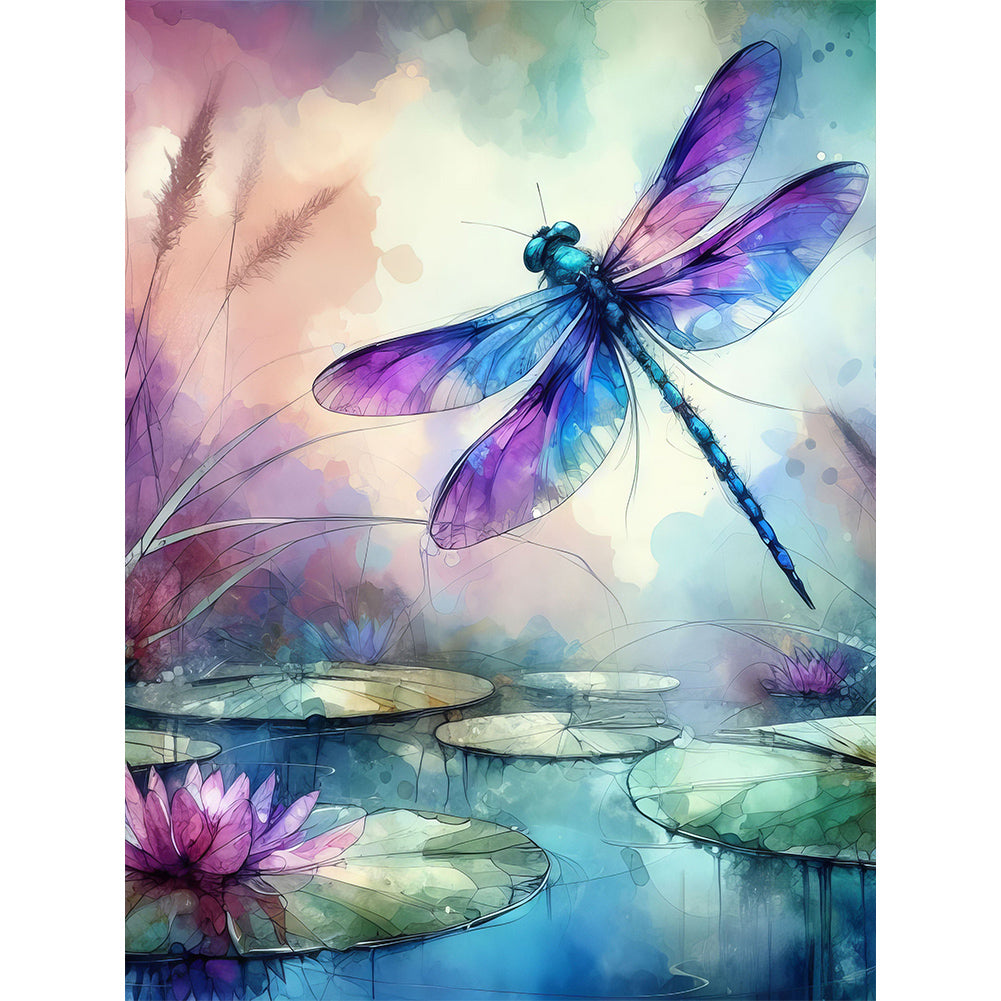 Diamond Painting - Full Round - romantic dragonfly (30*40CM)