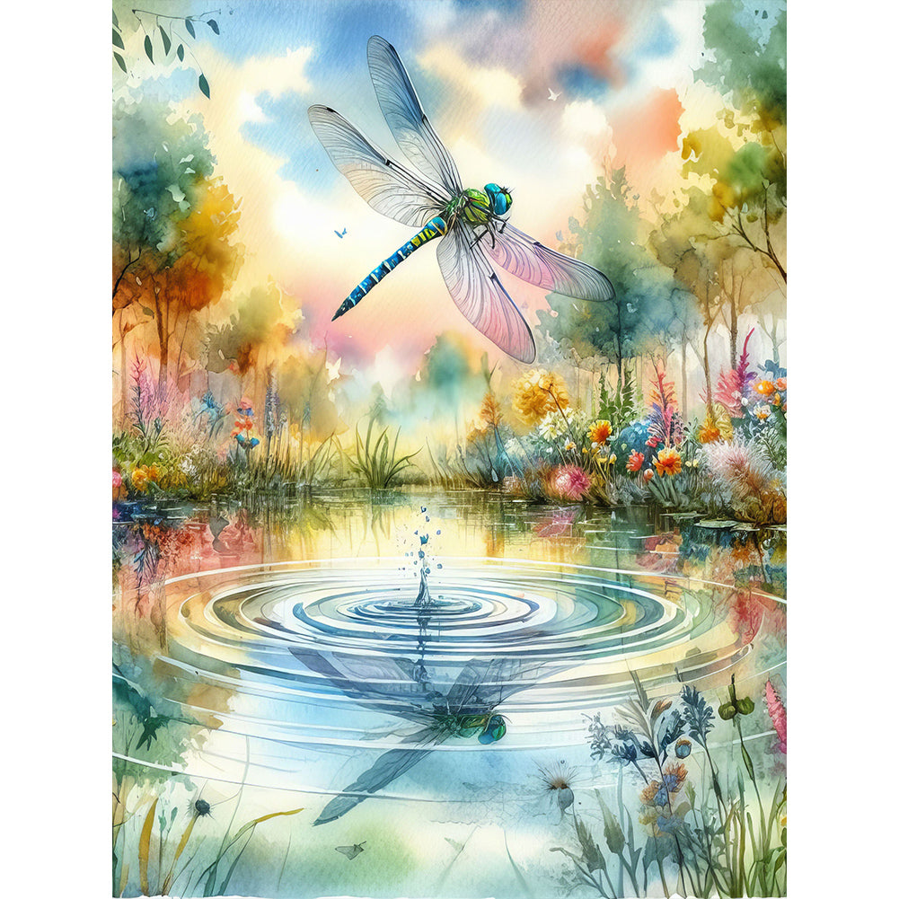Diamond Painting - Full Round - romantic dragonfly (30*40CM)