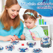 Load image into Gallery viewer, 8 Pcs Stitch Diamond Art Coasters With Holder Diamond Art Painting Coasters Kits
