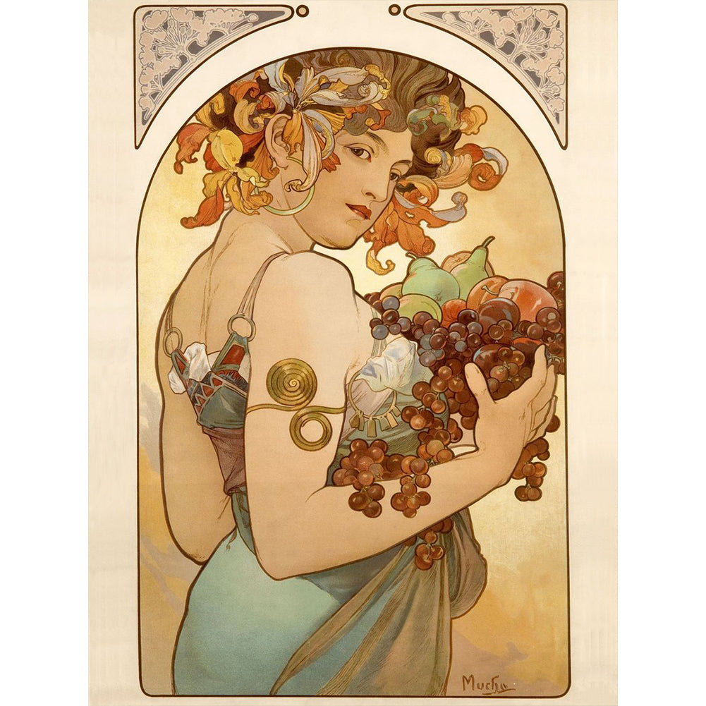 Diamond Painting - Full Round - Mucha girl (30*40CM)