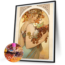Load image into Gallery viewer, Diamond Painting - Full Round - Mucha girl (30*40CM)
