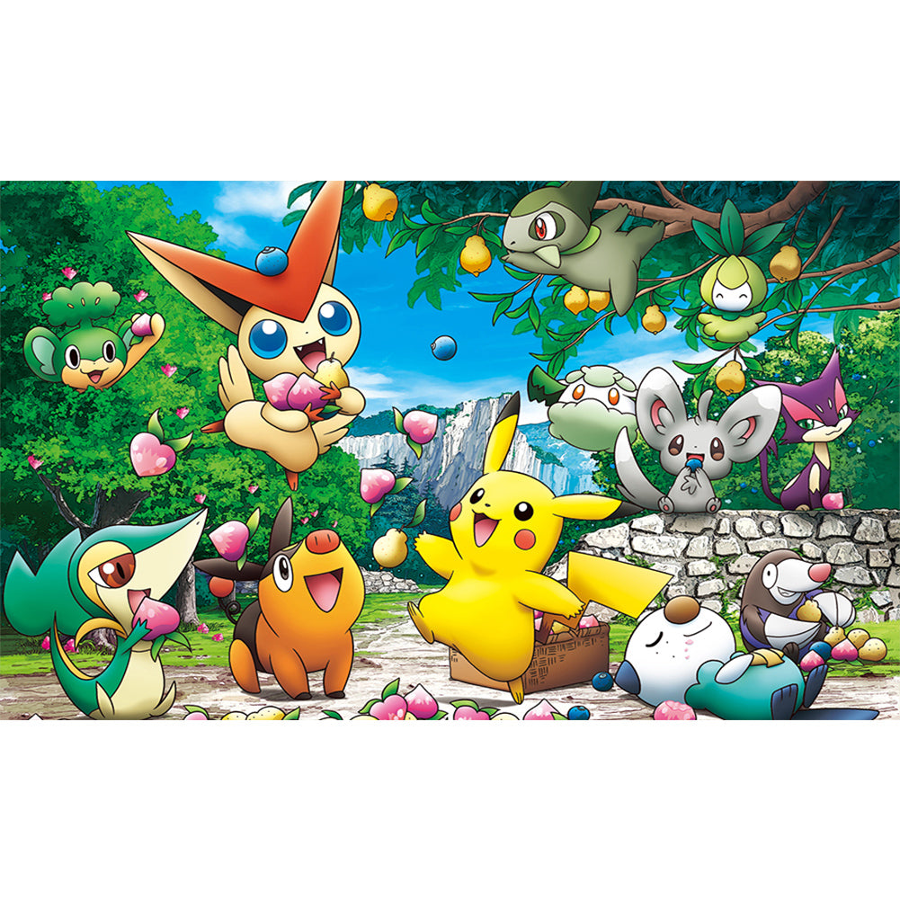 Diamond Painting - Full Round - Pikachu and friends (50*30CM)
