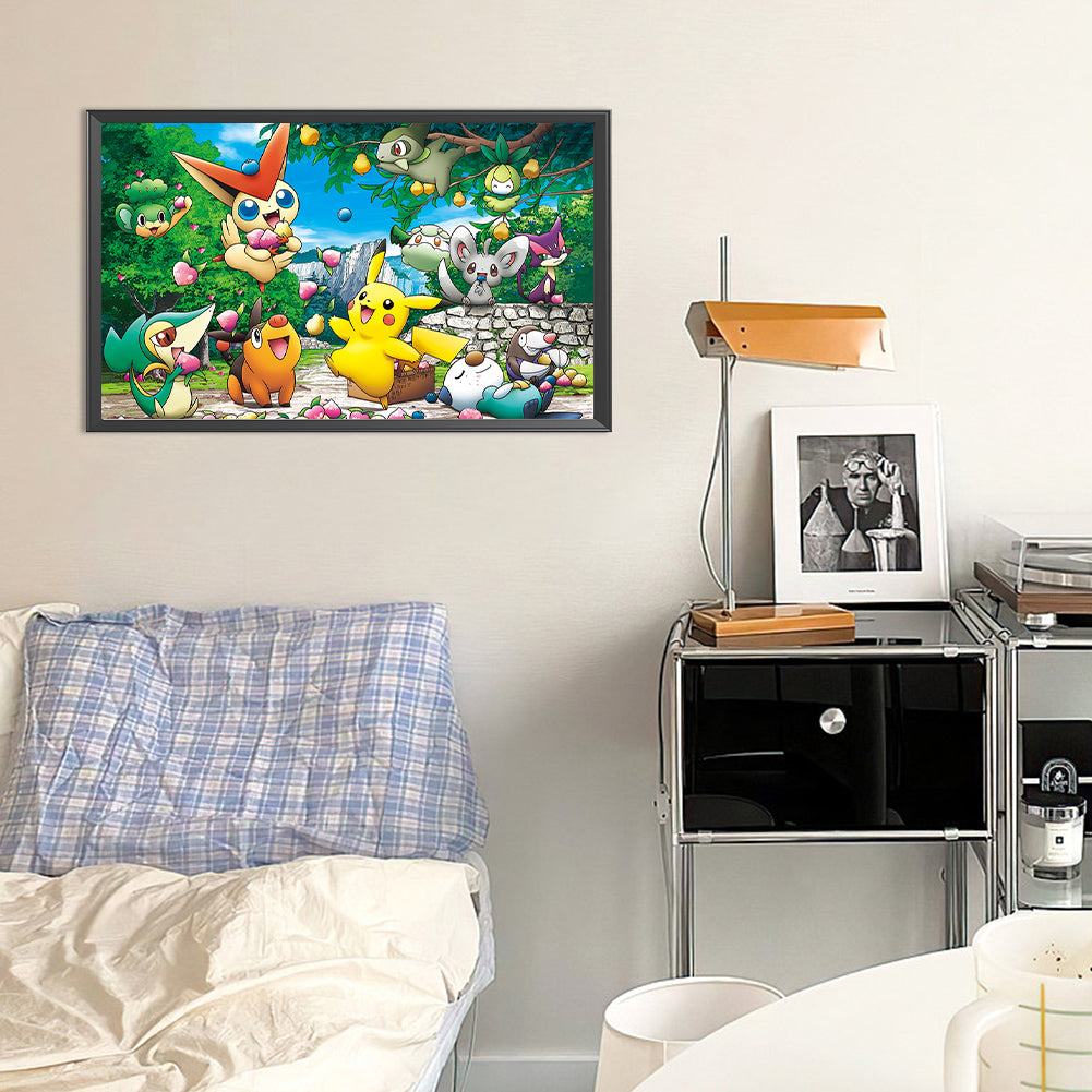 Diamond Painting - Full Round - Pikachu and friends (50*30CM)