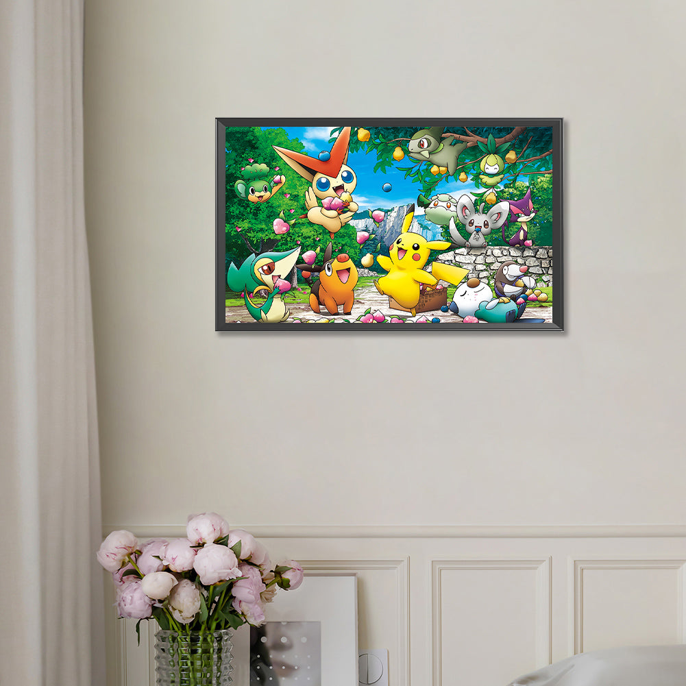 Diamond Painting - Full Round - Pikachu and friends (50*30CM)