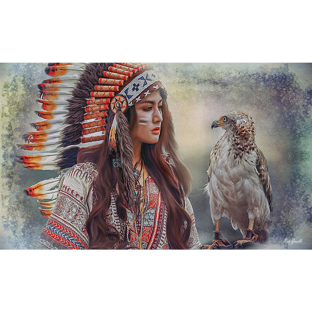 Diamond Painting - Full Round - indian girl (50*30CM)