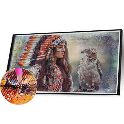 Diamond Painting - Full Round - indian girl (50*30CM)