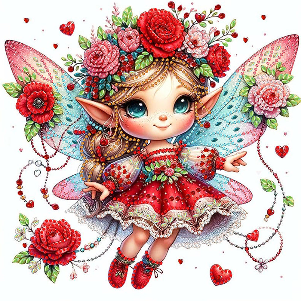 Diamond Painting - Partial Special Shaped - rose elf (30*30CM)