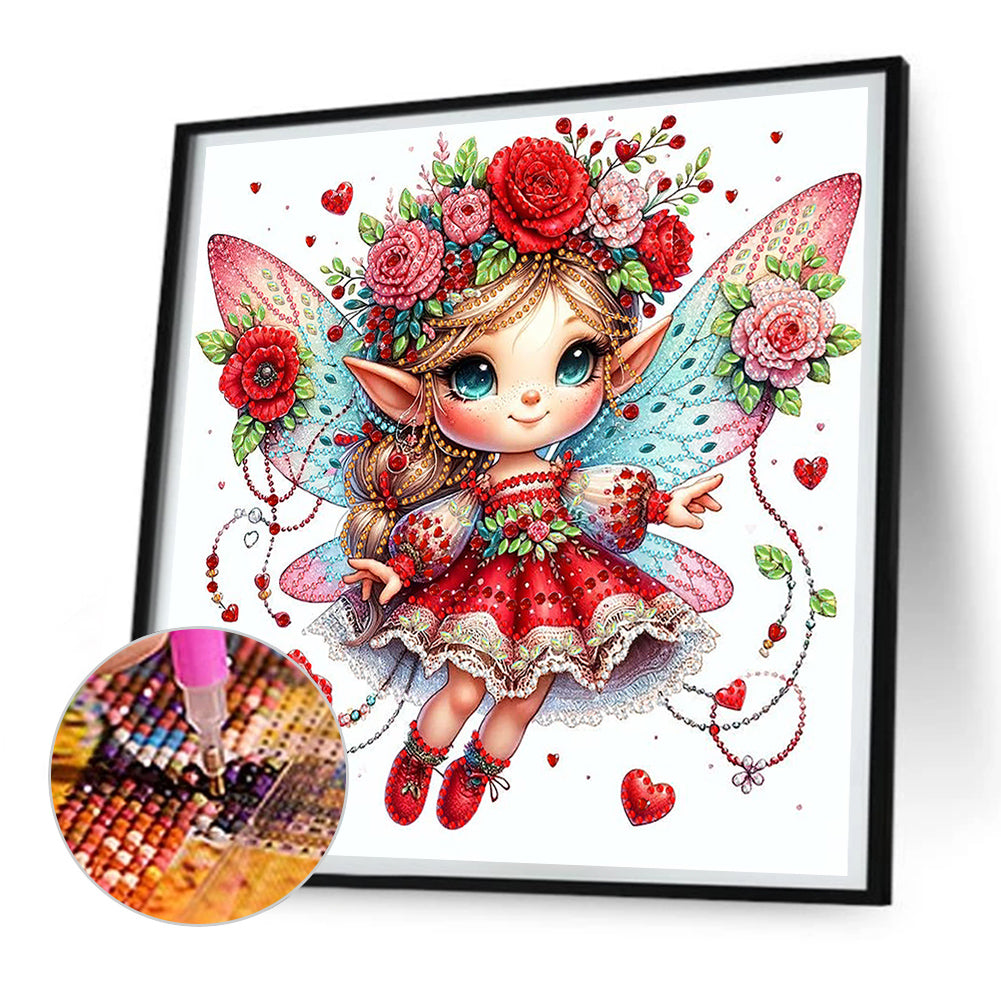 Diamond Painting - Partial Special Shaped - rose elf (30*30CM)