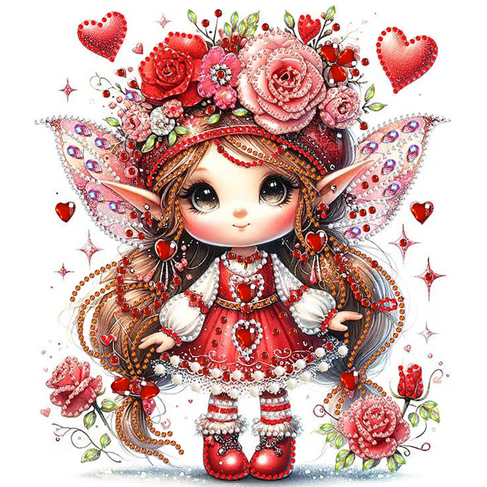 Diamond Painting - Partial Special Shaped - rose elf (30*30CM)