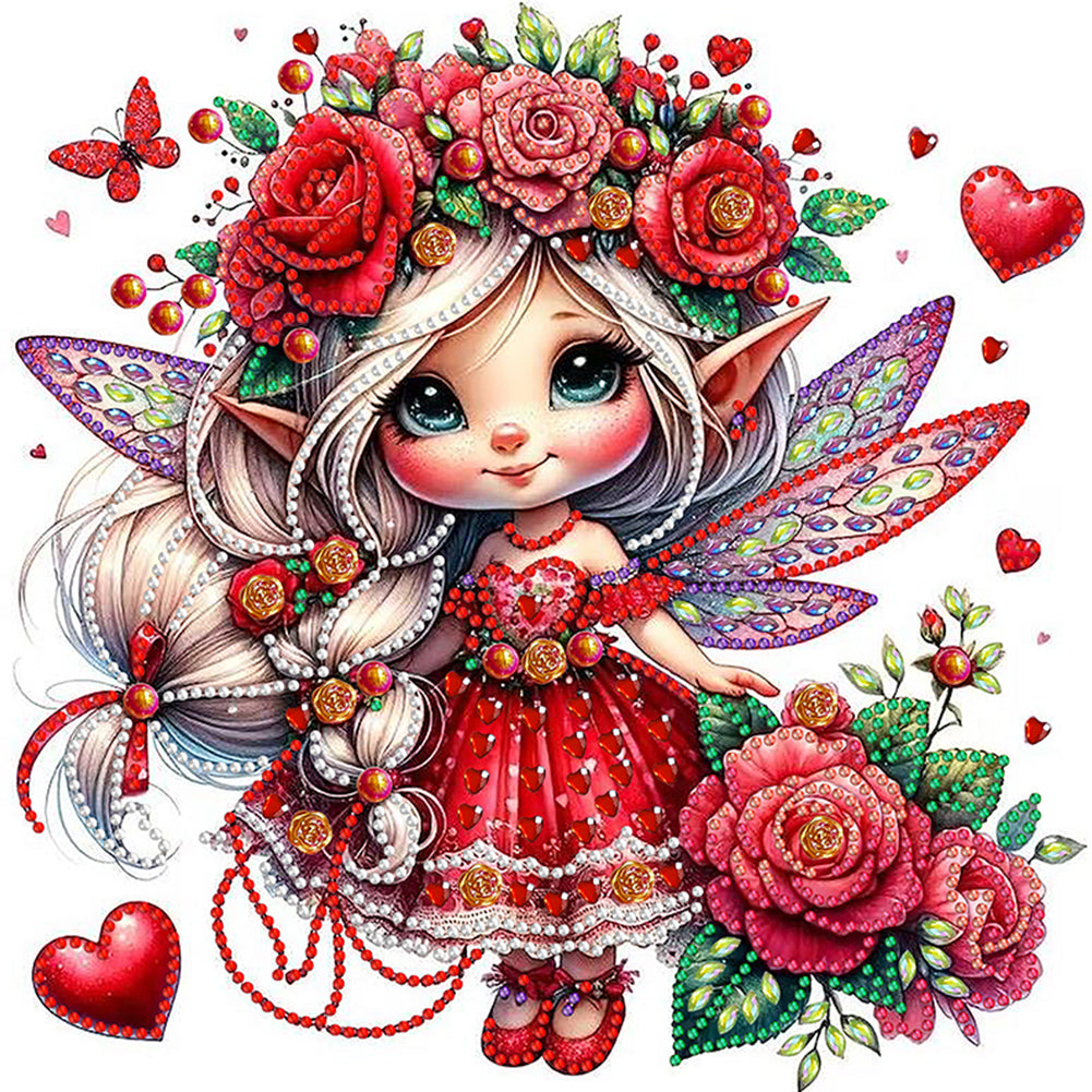 Diamond Painting - Partial Special Shaped - rose elf (30*30CM)