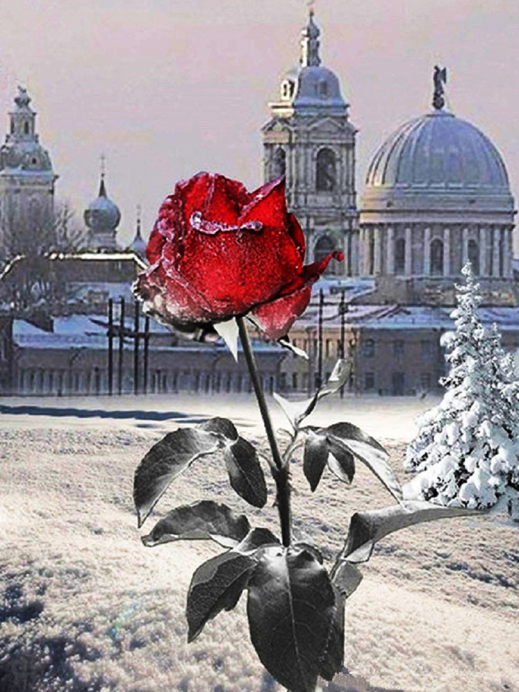 Diamond Painting - Full Round - red rose flower (30*40CM)