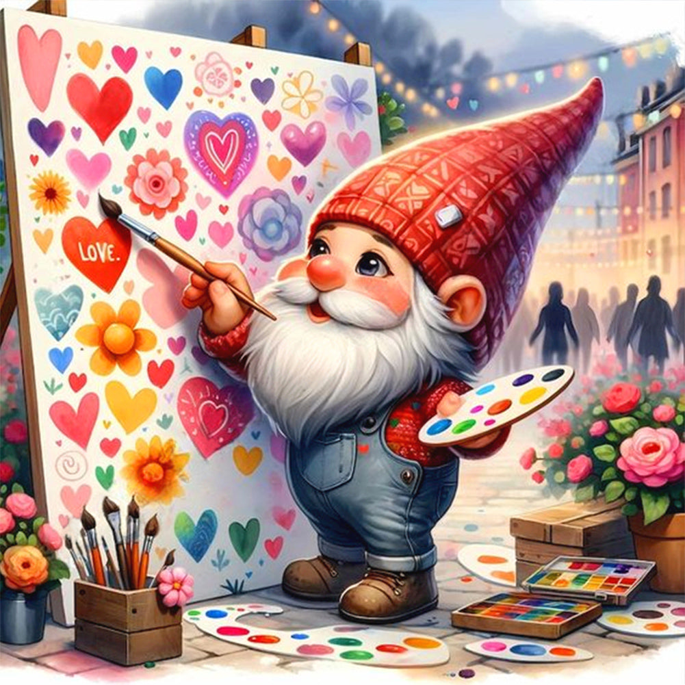 Diamond Painting - Full Round - Painted Gnome (30*30CM)