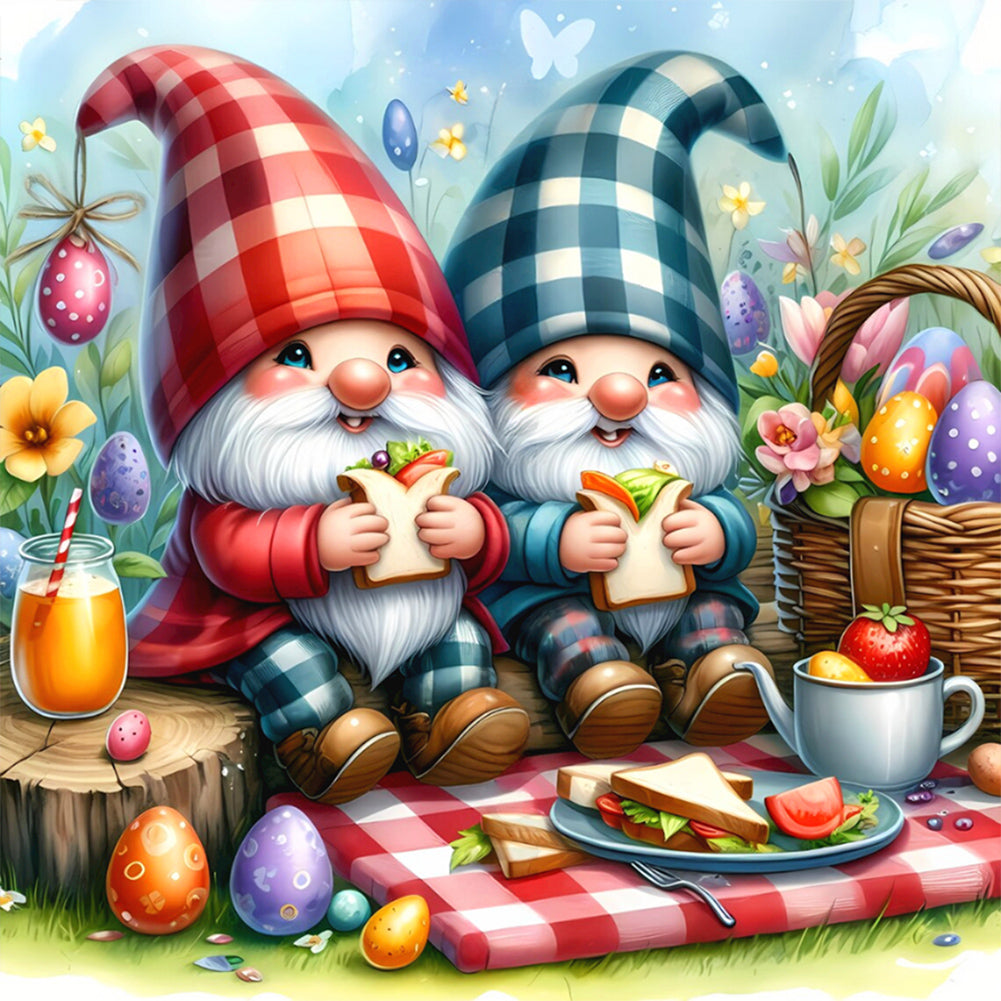 Diamond Painting - Full Round - Picnic Gnome (30*30CM)