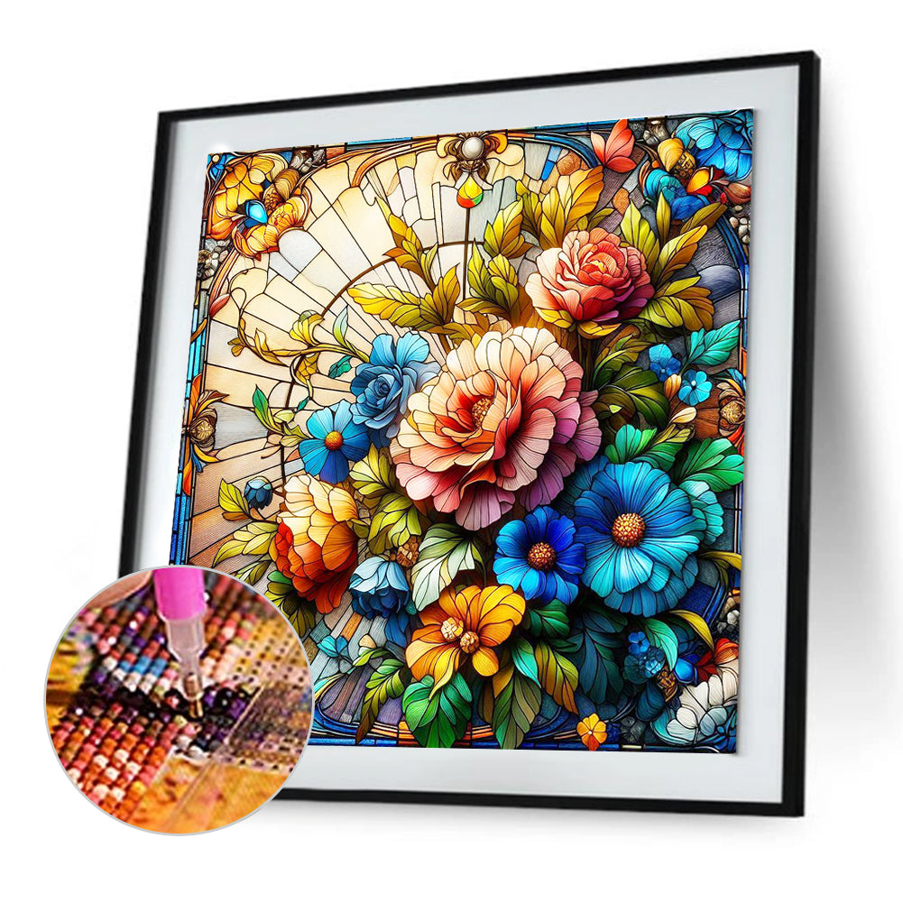 Diamond Painting - Full Round - glass art bouquet (30*30CM)