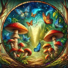 Load image into Gallery viewer, Diamond Painting - Full Round - Glass Art Mushroom Forest (30*30CM)
