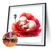 Load image into Gallery viewer, Diamond Painting - Full Round - Sheep and poppies (30*30CM)

