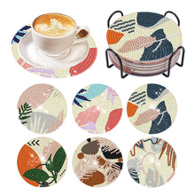 Load image into Gallery viewer, 6 Pcs Diamond Art Coasters Diamond Art Painting Coasters Kit with Holder (Leaf)
