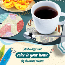 Load image into Gallery viewer, 6 Pcs Diamond Art Coasters Diamond Art Painting Coasters Kit with Holder (Leaf)
