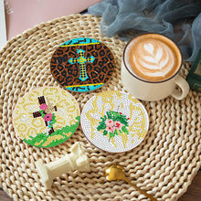 Load image into Gallery viewer, 8 Pcs Diamond Art Coasters Diamond Art Painting Coasters Kit with Holder (Cross)
