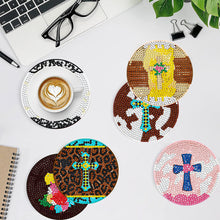 Load image into Gallery viewer, 8 Pcs Diamond Art Coasters Diamond Art Painting Coasters Kit with Holder (Cross)
