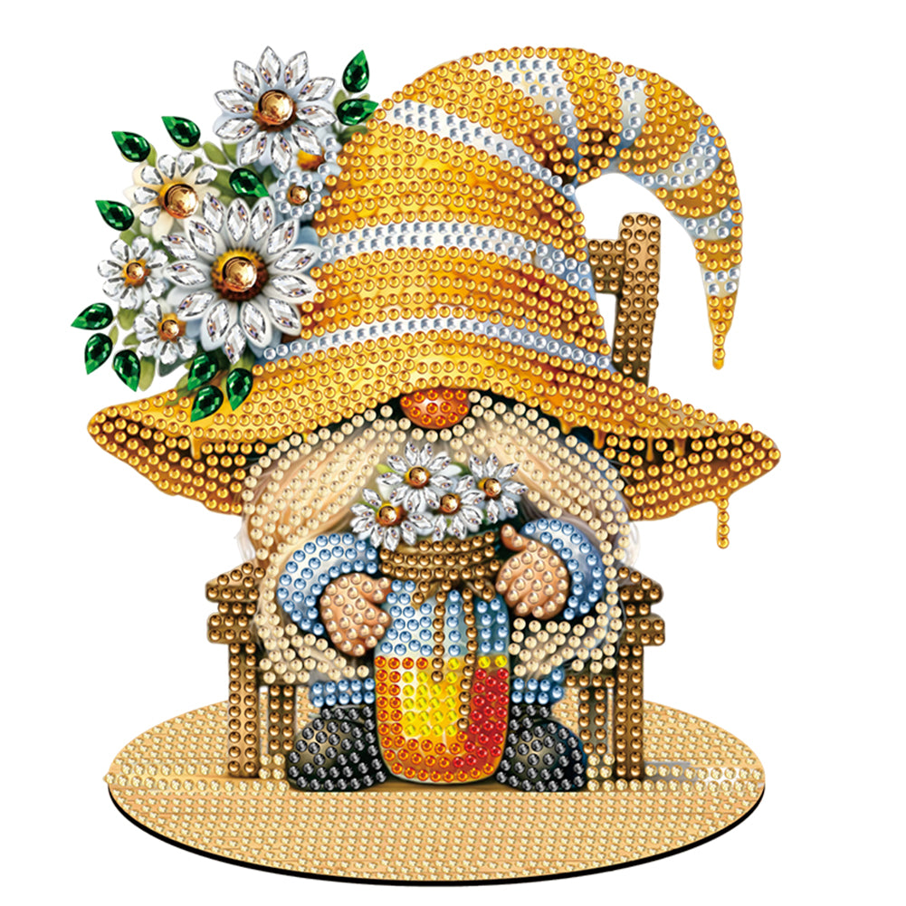 Single-Side Special Shape Desktop Diamond Art Kits for Home Decor (Bee Gnome)