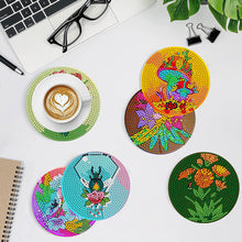 Load image into Gallery viewer, 8Pcs Diamond Art Painting Coasters Craft Kit with Holder for Gift (Color Flower)
