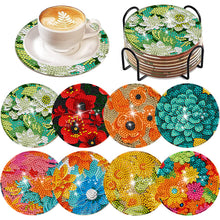 Load image into Gallery viewer, 8Pcs Diamond Art Painting Coasters Craft Kit with Holder (St. Patrick Day Gnome)
