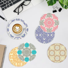 Load image into Gallery viewer, 8Pcs DIY Diamond Art Painting Coasters Craft Kit with Holder (Crushed Flower)
