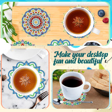 Load image into Gallery viewer, 8 Pcs Diamond Art Coaster Diamond Painting Coaster with Holder (Mandala Flower)
