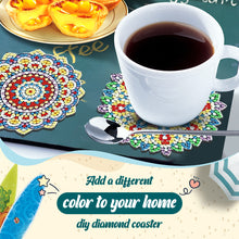 Load image into Gallery viewer, 8 Pcs Diamond Art Coaster Diamond Painting Coaster with Holder (Mandala Flower)
