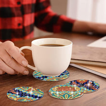 Load image into Gallery viewer, 8 Pcs Diamond Art Coaster Diamond Painting Coaster with Holder (Gorgeous Flower)
