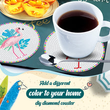 Load image into Gallery viewer, 8Pcs DIY Diamond Art Painting Coasters Craft Kit with Holder (Simple Flamingo)
