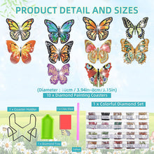 Load image into Gallery viewer, 10 Pcs Butterfly Special Shaped DIY Diamond Art Coasters Kit Crafts with Holder

