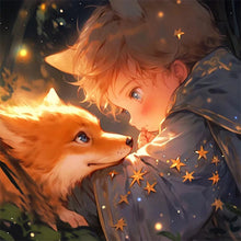 Load image into Gallery viewer, Diamond Painting - Full Square - little boy and fox (40*40CM)
