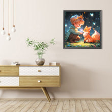 Load image into Gallery viewer, AB Diamond Painting - Full Round - little boy and fox (40*40CM)

