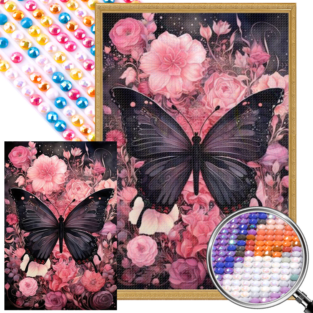 AB Diamond Painting - Full Round - flowers butterfly (40*60CM)