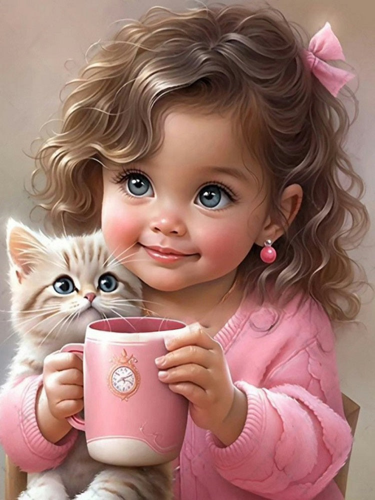 Diamond Painting - Full Round - girl (40*50CM)