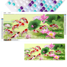 Load image into Gallery viewer, Diamond Painting - Full Round - lotus koi (105*45CM)
