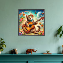 Load image into Gallery viewer, Diamond Painting - Full Round - kitten playing guitar (30*30CM)
