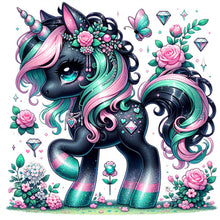 Load image into Gallery viewer, Diamond Painting - Full Square - black and white unicorn (30*30CM)
