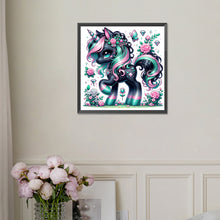 Load image into Gallery viewer, Diamond Painting - Full Square - black and white unicorn (30*30CM)
