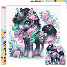 Load image into Gallery viewer, Diamond Painting - Full Square - black and white unicorn (30*30CM)
