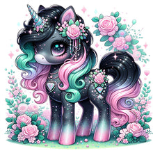 Load image into Gallery viewer, Diamond Painting - Full Square - black and white unicorn (30*30CM)
